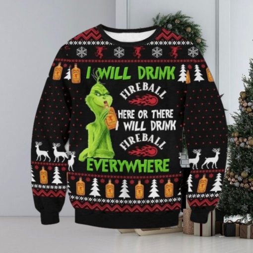 Fireball Funny Grinch Ugly Christmas Sweater