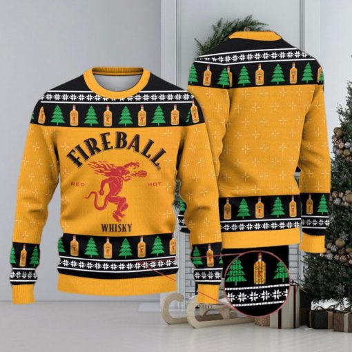 Fireball Whicky 3D All Over Printed Ugly Christmas Sweater