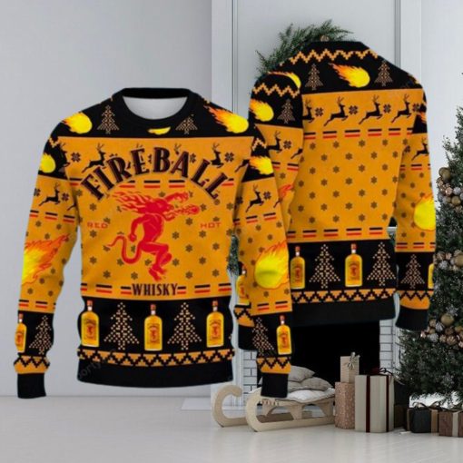 Fireball Whicky Lover 3D All Over Printed Ugly Christmas Sweater