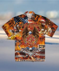 Firefighter Eagle American Hawaiian Shirt