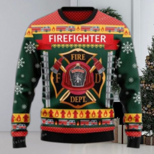 Firefighter Fire Dept Xmas Ugly Sweater