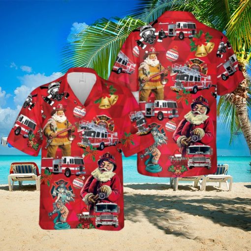 Firefighter Fire Truck Christmas Hawaiian Shirt