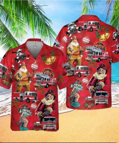 Firefighter Fire Truck Christmas Pocket Hawaiian Shirt