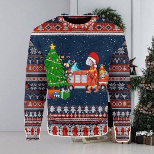 Firefighter Presents Christmas Tree Ugly Christmas Sweater Xmas Gift Men And Women Christmas Sweater