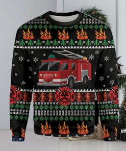 Firefighter Truck Merry Christmas Ugly Christmas Sweater Best Gift For Men And Women