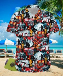 Firefighter Trucks All Over Print Hawaiian Shirt