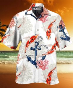 Fish Koi Fish Anchor Coral Hawaiian Shirt