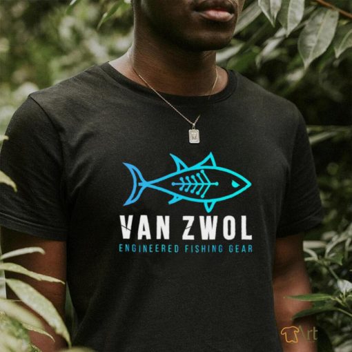 Fish Van Zwol engineered fishing gear logo shirt