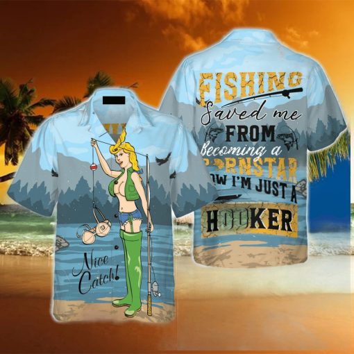 Fishing Saved Me Fishing Hawaiian Shirt Summer Beach Gift For Men And Women