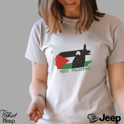 Fist Stand With Free Palestine Flag T shirt