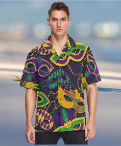 Fisyme Mardi Gras Mask Shenanigans New Orleans Hawaiian Shirt