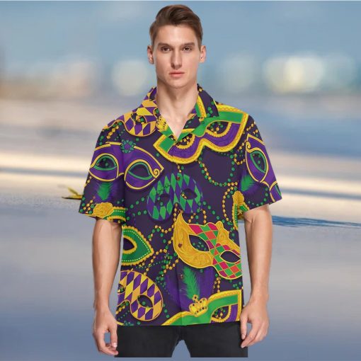 Fisyme Mardi Gras Mask Shenanigans New Orleans Hawaiian Shirt