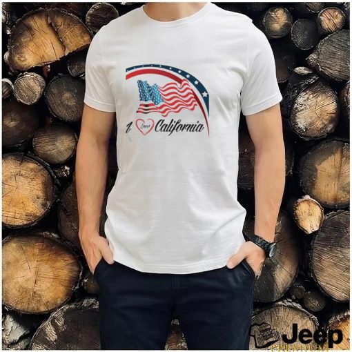 Flag American I Love California Shirt