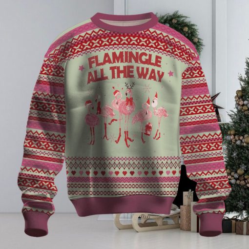 Flamingo All The Way Ugly Christmas Sweater