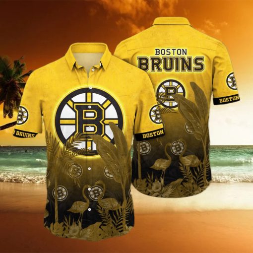 Flamingo Aloha NHL Boston Bruins Hawaiian Shirt Beach Gift For Him