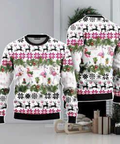 Flamingo Christmas Unisex Ugly Sweater For Men Women