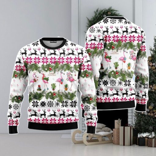 Flamingo Christmas Unisex Ugly Sweater For Men Women