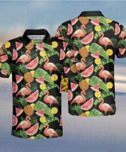 Flamingo Hawaiian Shirt Tropical Fruit Beach Gift For Friend