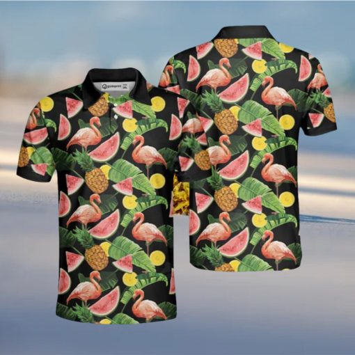 Flamingo Hawaiian Shirt Tropical Fruit Beach Gift For Friend