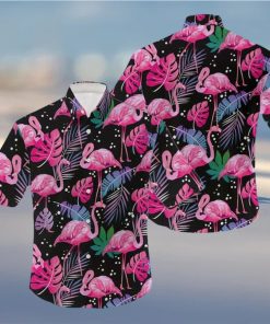 Flamingo Hawaiian Shirt Tropical Palm Leaves Gift For Summer Holiday