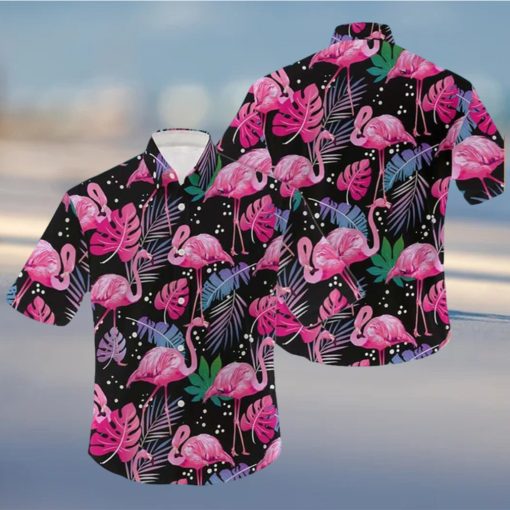 Flamingo Hawaiian Shirt Tropical Palm Leaves Gift For Summer Holiday