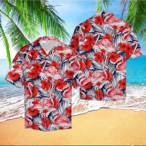 Flamingo Hibiscus Flower Hawaiian Shirt