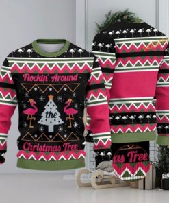 Flockin Around The Christmas Tree Flamingo Family Christmas Sweater