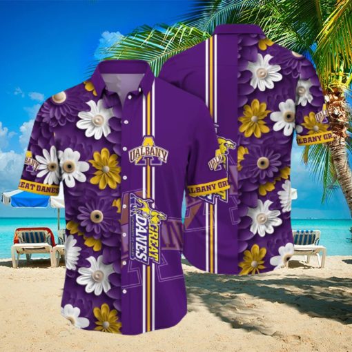 Floral Aloha NCAA Albany Great Danes Hawaiian Shirt Beach Vacation Gift hawaiian shirt