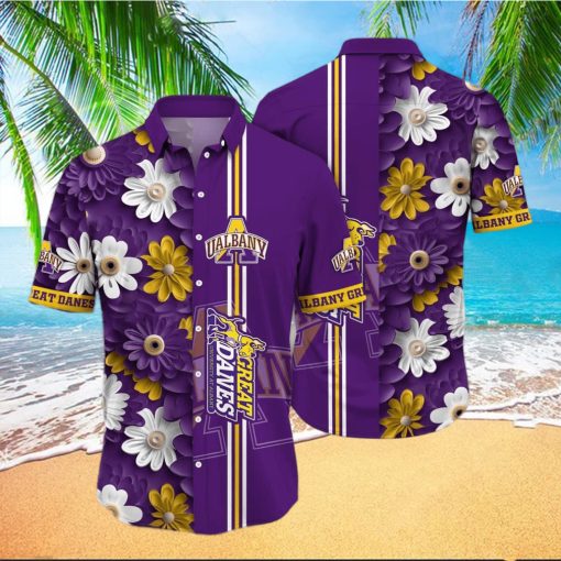 Floral Aloha NCAA Albany Great Danes Hawaiian Shirt Beach Vacation Gift