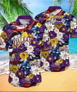 Floral Aloha NCAA Albany Great Danes Hawaiian Shirt Independence Day Gift For Beach Lovers