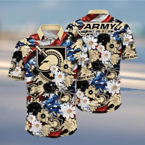 Floral Aloha NCAA Army Black Knights Hawaiian Shirt Independence Day