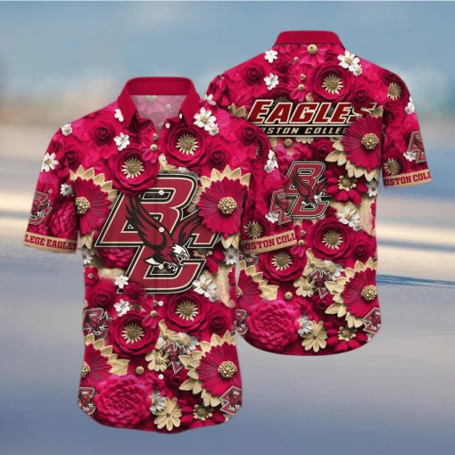 Floral Aloha NCAA Boston College Eagles Hawaiian Shirt Practical Beach Gift