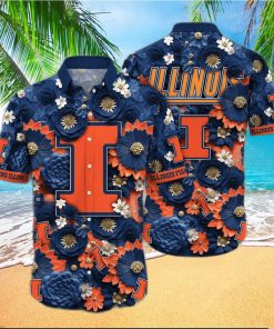 Floral Aloha NCAA Illinois Fighting Illini Hawaiian Shirt Trendy Summer Gift