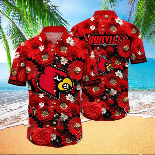 Floral Aloha NCAA Louisville Cardinals Hawaiian Shirt For Summer Lovers