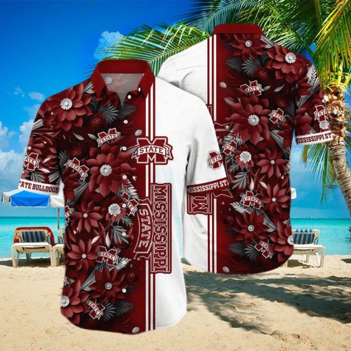 Floral Aloha NCAA Mississippi State Bulldogs Hawaiian Shirt Beach Gift For Friend