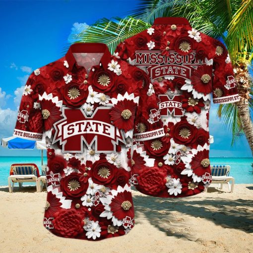 Floral Aloha NCAA Mississippi State Bulldogs Hawaiian Shirt Beach Gift For Him