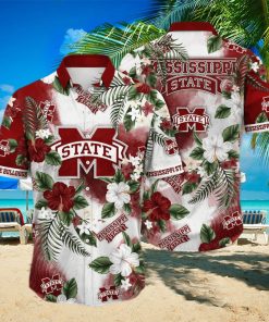 Floral Aloha NCAA Mississippi State Bulldogs Hawaiian Shirt Hibiscus Flowers Pattern