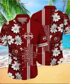 Floral Aloha NCAA Mississippi State Bulldogs Hawaiian Shirt Summer Beach Gift