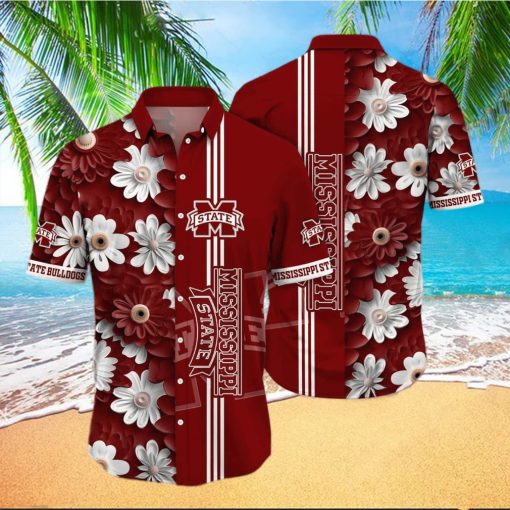 Floral Aloha NCAA Mississippi State Bulldogs Hawaiian Shirt Summer Beach Gift