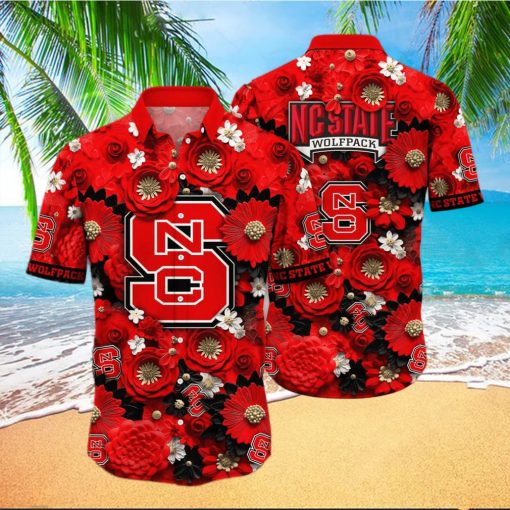 Floral Aloha NCAA NC State Wolfpack Hawaiian Shirt Gift For Beach Trip