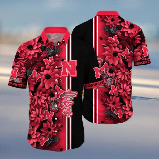 Floral Aloha NCAA Nebraska Cornhuskers Hawaiian Shirt Gift For Beach Lovers