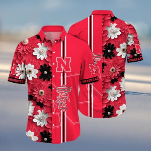 Floral Aloha NCAA Nebraska Cornhuskers Hawaiian Shirt Practical Beach Gift