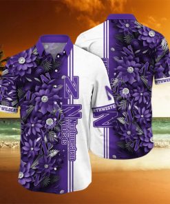 Floral Aloha NCAA Northwestern Wildcats Hawaiian Shirt Beach Gift For Him