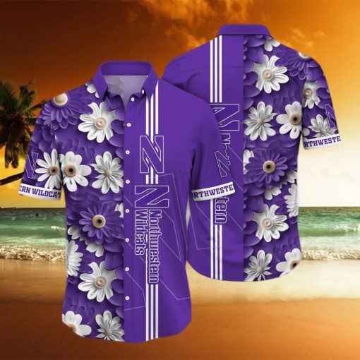 Floral Aloha NCAA Northwestern Wildcats Hawaiian Shirt Summer Gift For Friends