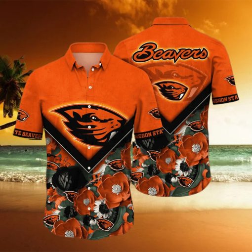 Floral Aloha NCAA Oregon State Beavers Hawaiian Shirt Summer Beach Gift