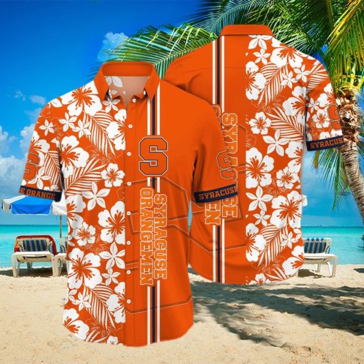 Floral Aloha NCAA Syracuse Orange Hawaiian Shirt Beach Lovers Gift