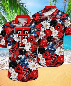 Floral Aloha NCAA Texas Tech Red Raiders Hawaiian Shirt Independence Day