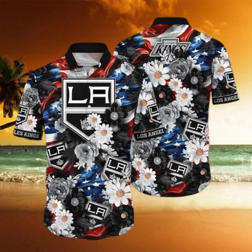 Floral Aloha NHL Los Angeles Kings Hawaiian Shirt Gift For Beach Lovers hawaiian shirt