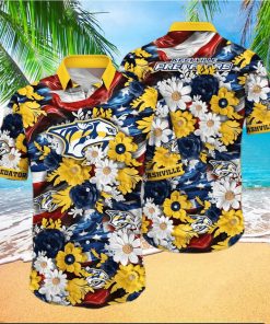 Floral Aloha NHL Nashville Predators Hawaiian Shirt Beach Gift For Friend hawaiian shirt