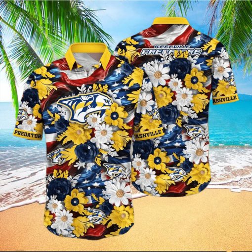 Floral Aloha NHL Nashville Predators Hawaiian Shirt Beach Gift For Friend hawaiian shirt